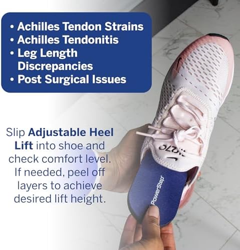 Authentic PowerStep adjustable lift packaging for leg length discrepancy correction.