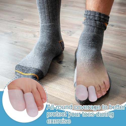 Close up of silicone toe caps showing breathable ventilation holes.