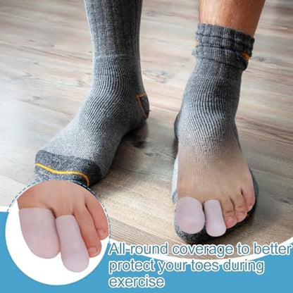 Close up of silicone toe caps showing breathable ventilation holes.