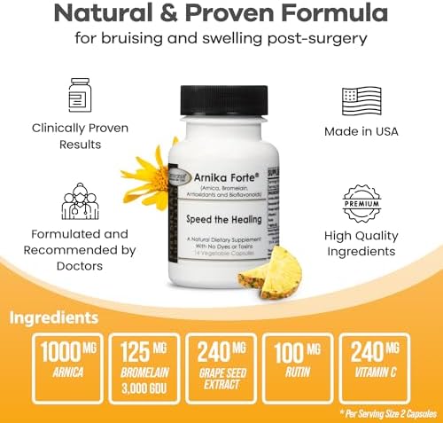 Close up of DermAvance Arnika Forte capsule bottle label