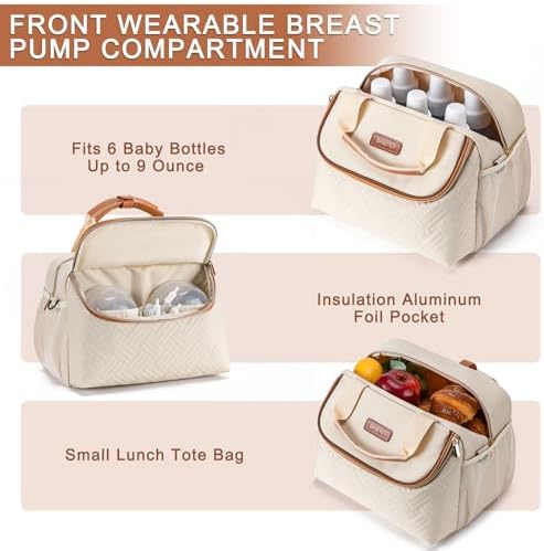 Interior view of Babeyer cooler bag with ice pack and bottle slots