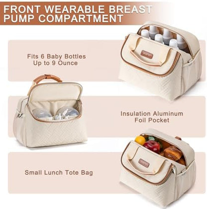 Interior view of Babeyer cooler bag with ice pack and bottle slots