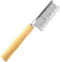 All Things Bunnies wood handled rabbit shedding comb front view grooming tool