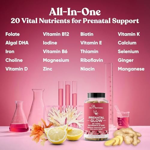 Eu Natural Glow Prenatal Vitamins vegetarian capsule details