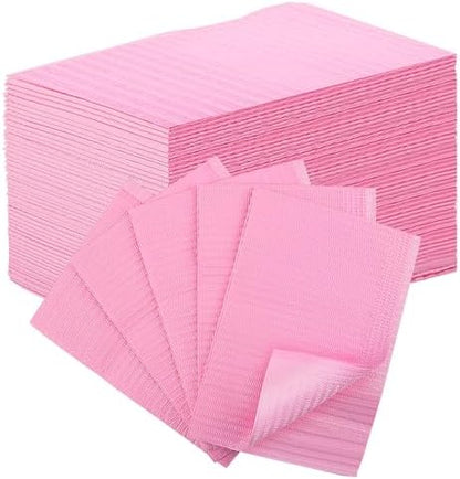 Pink 3-ply disposable nail paper towels for salons