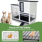 Bunny Hutch Indoor Rabbit Cage Outdoor 2-Story Rabbit House with Urine Guards and 2 Removable Tray for Small Animals - Image 4