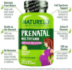 Naturelo Prenatal Multivitamin supplement facts and nutrition label