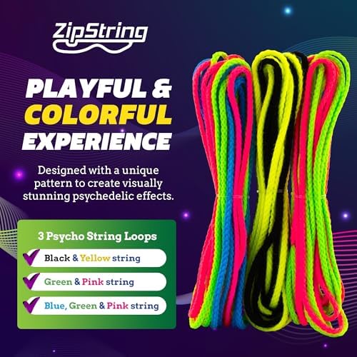 Close up view of the black and yellow blinking pattern variant from the ZipString Psycho pack.