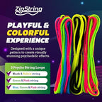 Close up view of the black and yellow blinking pattern variant from the ZipString Psycho pack.
