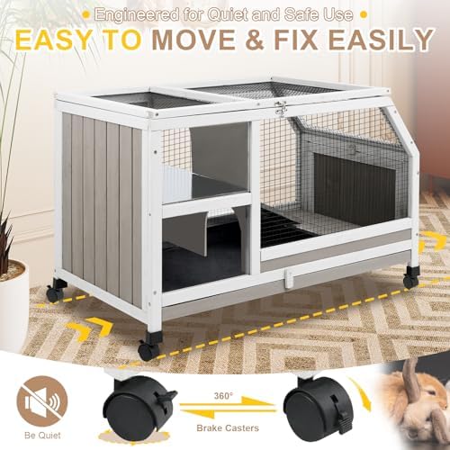 Ketive Rabbit Hutch Indoor - Weatherproof, Multi-Level, Easy Assembly, Lockable, and Comfortable - Image 6