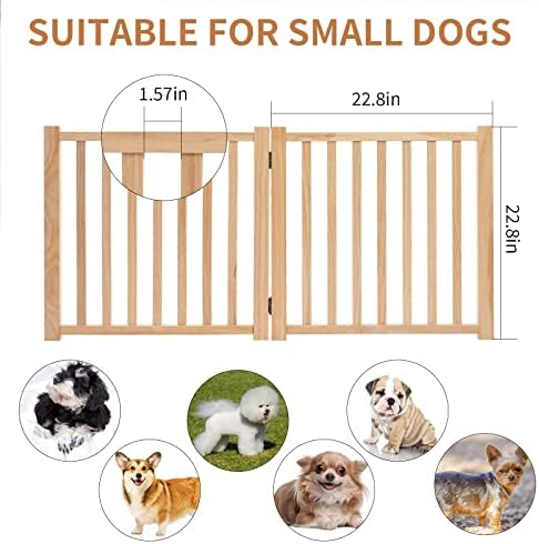 YOCAN freestanding dog gate with non slip rubber feet on wooden floor