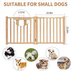 YOCAN freestanding dog gate with non slip rubber feet on wooden floor