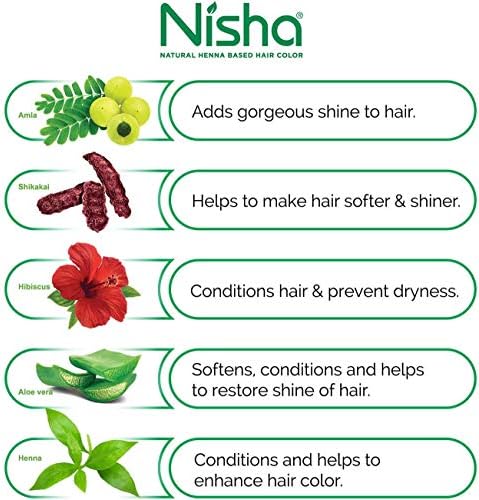 Nisha Nature Mate henna hair dye sachets arranged to show the value pack configuration.