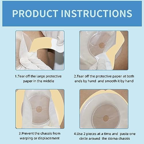 Pack of twenty pieces elastic ostomy barrier strips showing product thickness and texture