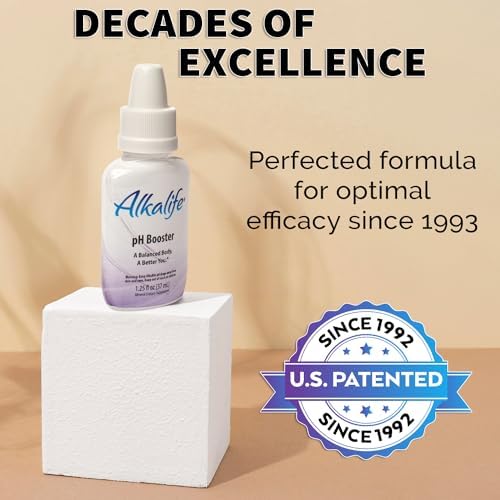 Alkalife pH Booster liquid mineral supplement back label showing ingredients and serving count