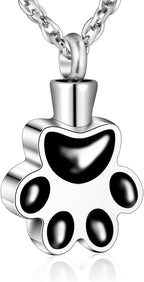 abooxiu Paw Print Urn Necklace for Ashes Cremation Necklace for Pet Ashes Stainless Steel Ash Necklace Memorial Ash Holder - Image 10