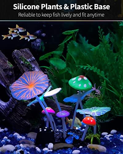 Close up view of realistic silicone mushroom textures on the Uniclife aquarium landscape ornament