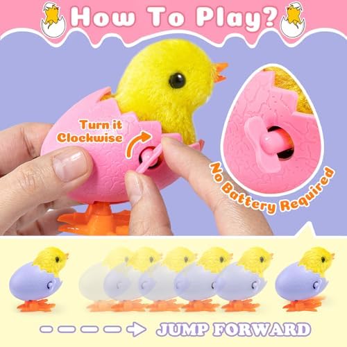 Six pieces set of mechanical hopping plush animal toys for festive baskets
