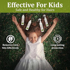 Simplicety tea tree oil lice treatment bottle showing natural ingredients and kids safety.