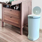 Bubula white nursery waste pail angled side perspective