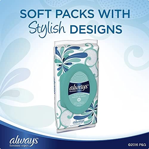 Always feminine hygiene wipes soft pack with do not flush warning