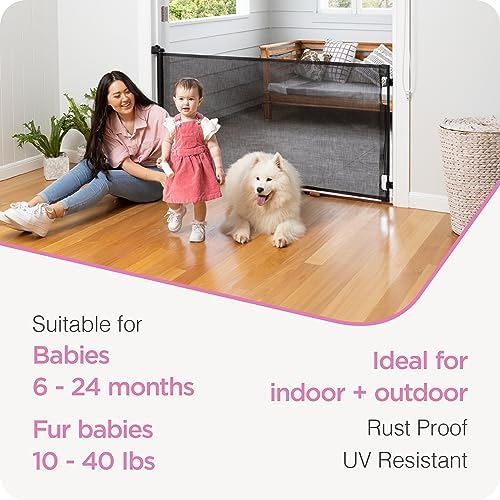 Perma Child Safety extra wide dog gate retracted neatly into its housing unit.