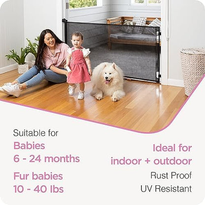 Perma Child Safety extra wide dog gate retracted neatly into its housing unit.
