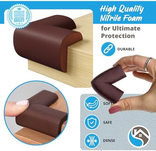 Komfortology baby proofing foam cushions installed on table