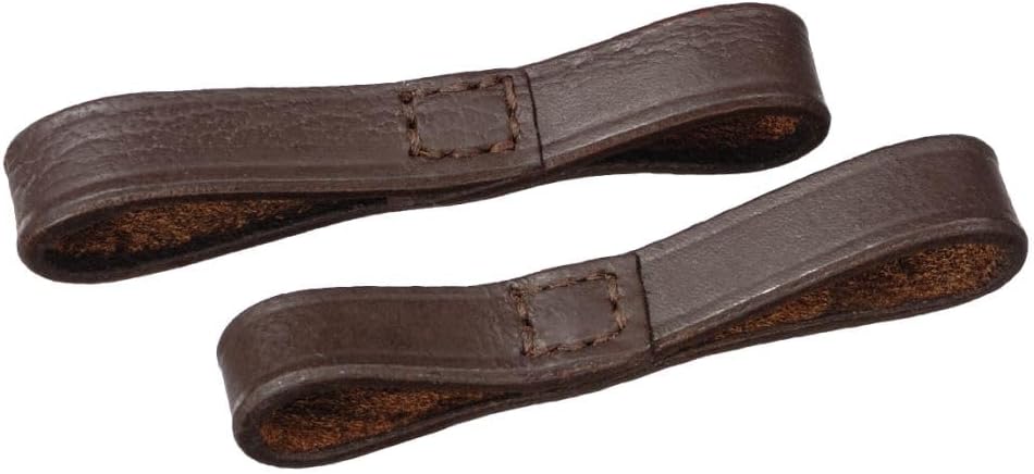 Tough 1 Equiroyal Leather Bit Loops front view brown equestrian accessory