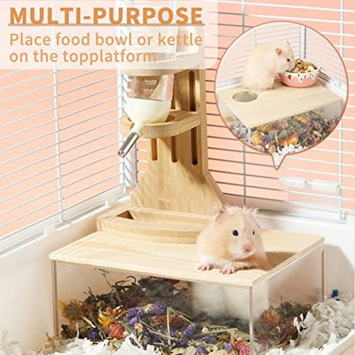 kathson Hamster Sand Bath Box Transparent Acrylic Small Animals Shower Bathtub Guinea Pigs Digging Sand Container Cage Accessories for Lemmings Gerbil Mice Hedgehog Chinchilla (Rectangle) - Image 5