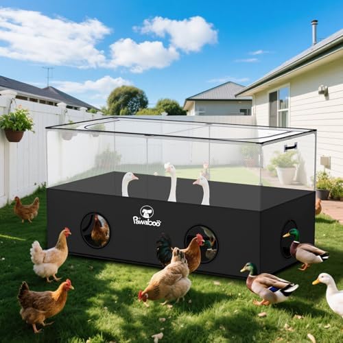 Pawaboo Small Animal Playpen, Foldable Pet Playpen Cage Tent for Puppy Kitten Guinea Pig Rabbit Chicken Hamster Indoor Outdoor Use, Pet Fence with Breathable Mesh Wall and Bottom, Black - Image 4