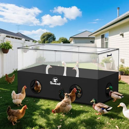 Pawaboo Small Animal Playpen, Foldable Pet Playpen Cage Tent for Puppy Kitten Guinea Pig Rabbit Chicken Hamster Indoor Outdoor Use, Pet Fence with Breathable Mesh Wall and Bottom, Black - Image 4