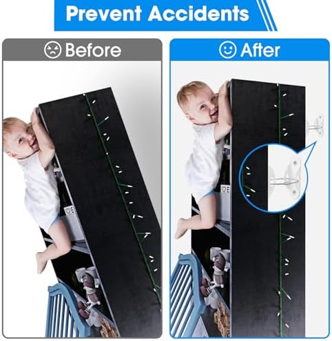 Premium heavy duty baby safety wall anchor kit preventing furniture tipping hazards in a home.