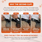 Side view of the hands free running leash attached to a medium dog harness.