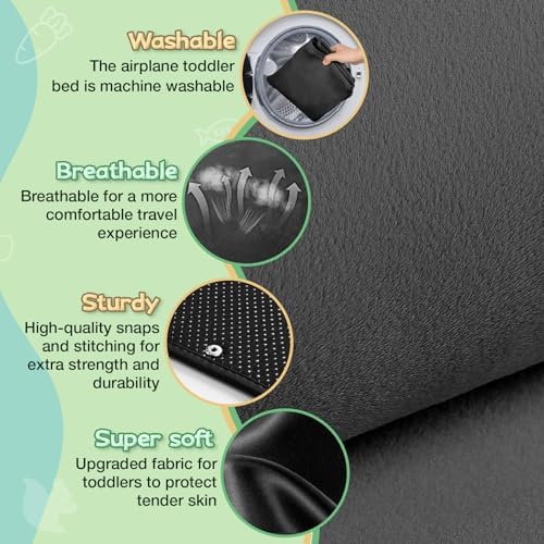 Anysweet airplane seat extender folded compactly next to the included kids beige travel hat.