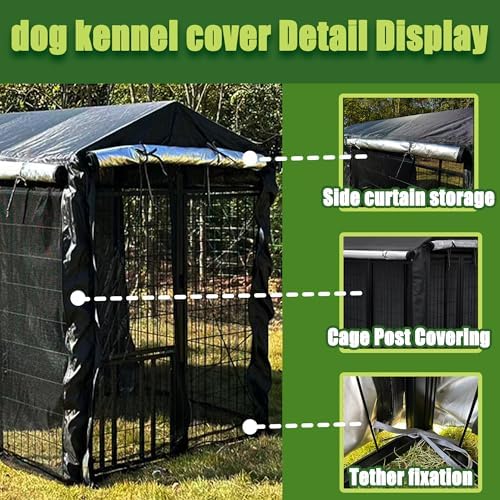 RUIHONG all weather dog shelter enclosure adjusted to half coverage to create custom cool and cozy zones.