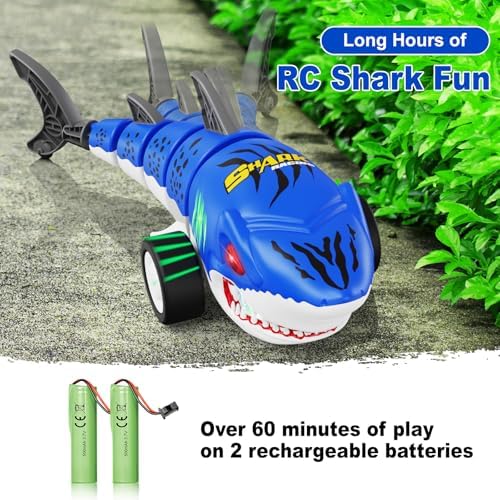 Child playing with The Decor Affair shark stunt car indoors