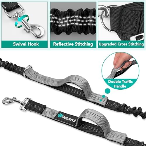 Close up of reflective stitching on PetAmi dog leash