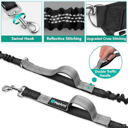 Close up of reflective stitching on PetAmi dog leash