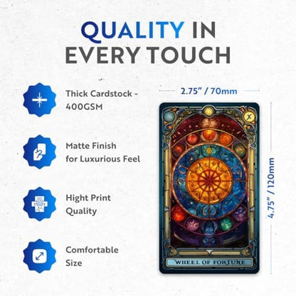 Full 78 card deck spread of Crafterian Stained Glass Tarot