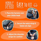 Hobble De Hoo toddler safety vest close up of quick-release buckle