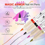 12 Colors Nail Art Pens Set, 3D Acrylic Paint Nail Polish Pens for Drawing &Dotting, Quick-Dry Nail Art Markers with Fine Tip, Manicure Design Tools for DIY Nail Art at Home & Salon - Image 2