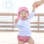 Green Sprouts reusable swim diaper showing side snaps detail