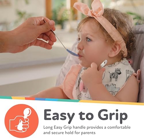 Soft edge silicone baby spoons close up showing gentle texture for infant gums.