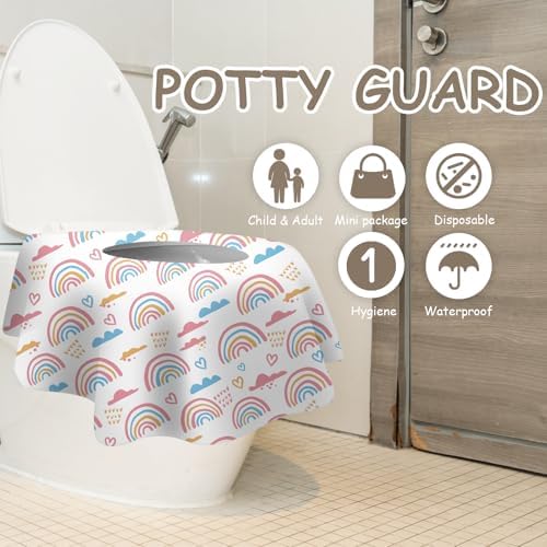 Peyazoco disposable toilet shield highlighting the non slip adhesive tabs