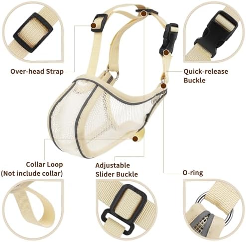 Breathable mesh puppy muzzle side profile