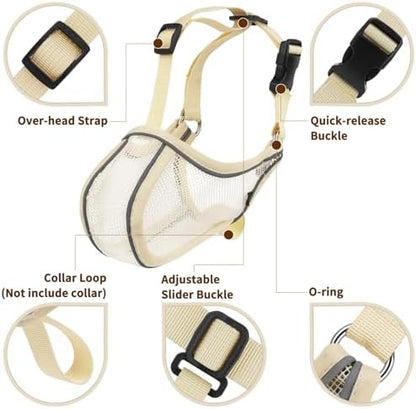 Breathable mesh puppy muzzle side profile