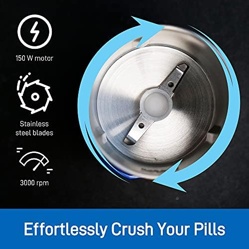 USA imported electric medicine grinder kit with seven day pill organizer and maintenance cloth