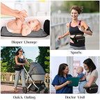 Printe small diaper bag worn as a crossbody waist bag