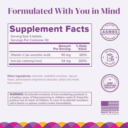 BariMelts bariatric fast dissolving iron tablets packaging highlighting natural orange flavor